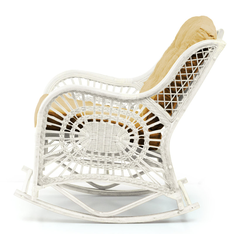 Chaise berçante Malibu, Brun clair, Blanc