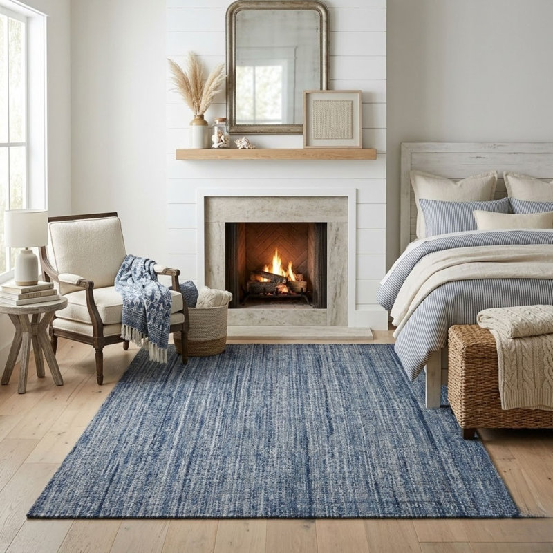 Hawaii Transitional Style Hand-Woven Natural Area Rug, 2' X 3', Rectangle 10' x 14', Blue