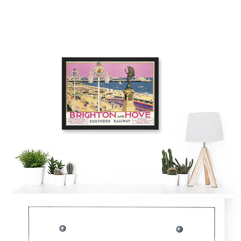 Brighton Hove Sussex Beach Resort Pier Sea Travel Railway - Single Picture Frame Print