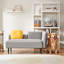 Causeuse moderne Batya avec table d'appoint mobile et assise en mousse confortable-1129445816
