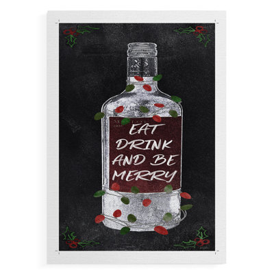 Be Merry Wine - impression sur toile seulement - non encadrée