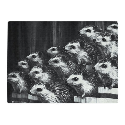 Hedgehogs  Glass Chopping Board
