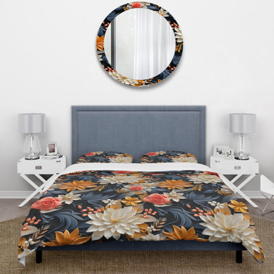 Multicolor Forest Plants Pattern - Ensemble de housse de couette à motif floral