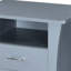 Rectangular Storage Nightstand In Grey With 2 Drawers And Open Compartment Shelf For Organizing-242884958