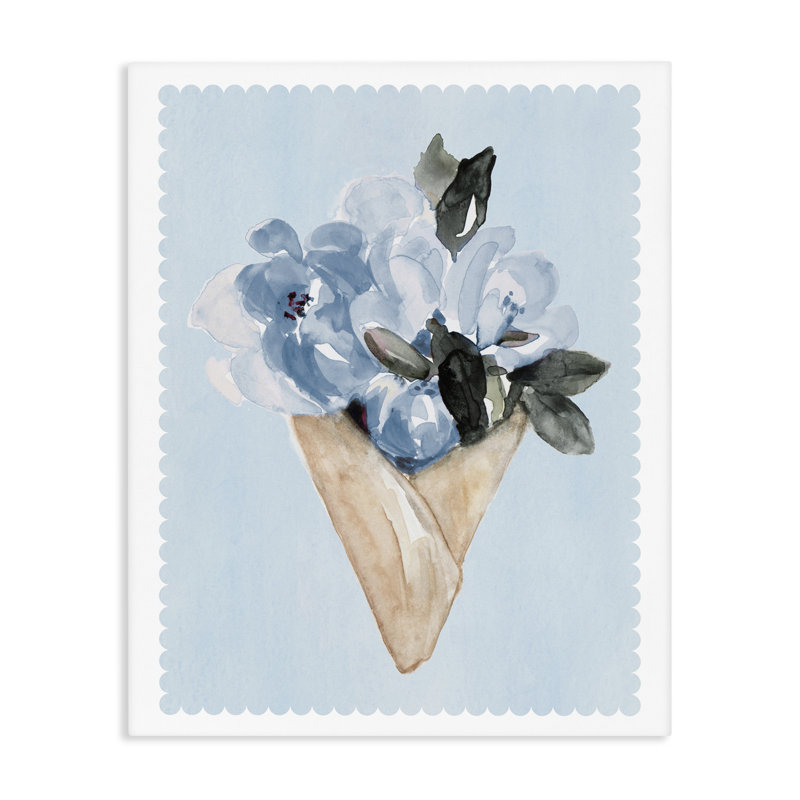 Toile «Blue Flower Gift Bouquet», conception par Elizabeth Medley, H 48 po x l 36 po