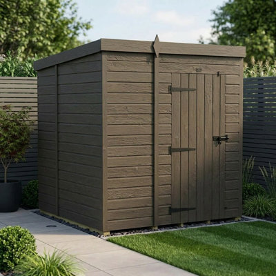 Total Sheds 6ft x 6ft Composite Pent Garden Shed - Single Door - No Windows - EPDM Rubber Roof - UK Manufactured