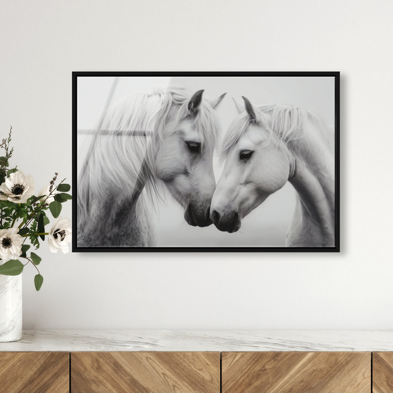 Twin Souls I Print by Oliver Gal, 17"H x 25"W, Black Floater Frame
