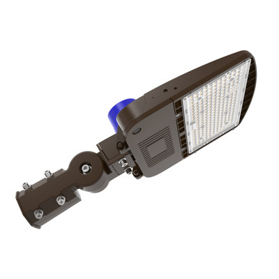 120-277V Led Commercial Area Light With Slip Fitter, 0-10V Dim Shoebox Light, Ip65 Parking Lot Light, 150/100/70W Adjustable Watt & Cct 5000/4000/3000K, Bronze, 1 Pack