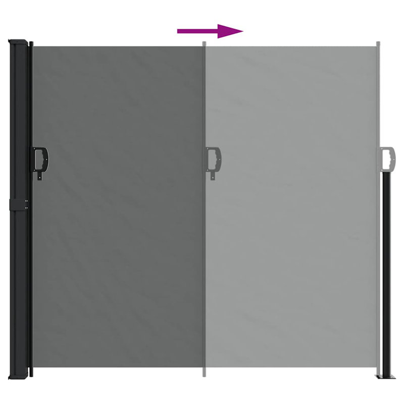 Auvent latéral rétractable Vidaxl, H 70,9 po x l 118,1 po, Gris foncé