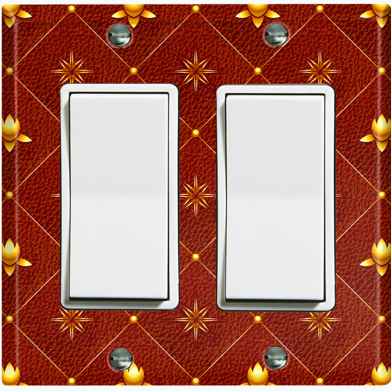 Patterned 2 - Gang Toggle Light Switch Standard Wall Plate