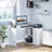 180? Rotating White L-Shaped Computer Desk with Storage, Drawer & Cabinet