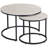 Round Nesting Tables Set Of 2, Stacking Coffee Table Set With Metal Frame For Living Room,