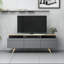 Meuble télé moderne avec tablettes multiples, 59,1 po x 20,5 po x 13,8 po | 100% panneau de particules enduit de mélamine, épaisseur: 0,7 pouce | Conception murale, style scandinave pour les salons contemporains-1496242744