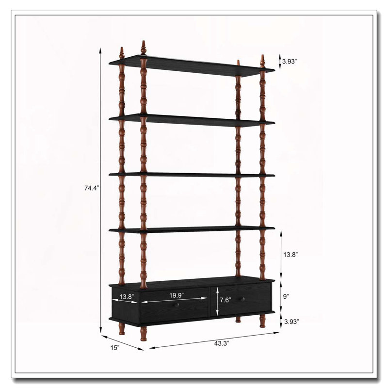 74.4 Inch Tall Bookcase Shelf