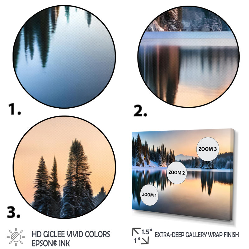 «Winter Alaskan Beauty V» sur toile, Cadre flottant doré, H 12 po x l 20 po x P 1 po
