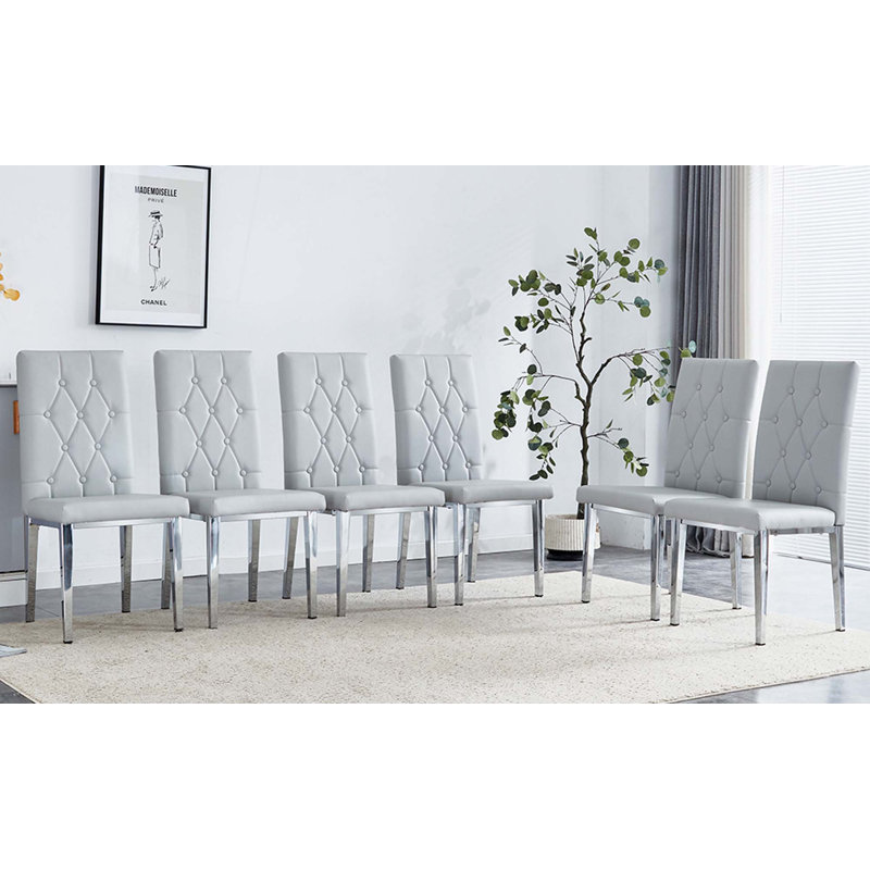 Chaises de salle à manger, convenant à diverses occasions telles que les cuisines, les salles de conférence, Gris clair, 6