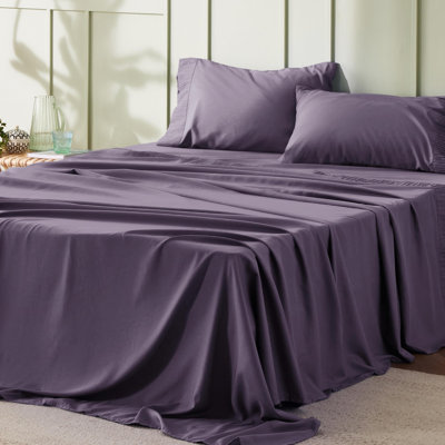 Bedsure Polyester Microfiber Sheet Set Hotel Luxury Sheets, Easy Care Cooling Bed Sheet Set 84GSM(80" x 95")GentleSoft™️