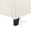 Grand lit moderne - tissu d'ameublement doux blanc