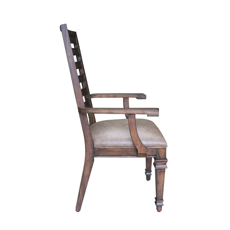 Chaise avec accoudoirs à dossier en échelle brune hittle