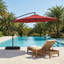 Parasol suspendu en porte-à-faux décalé 10 pieds résistant aux rayons UV avec base stable et inclinable pour un abat-jour de piscine