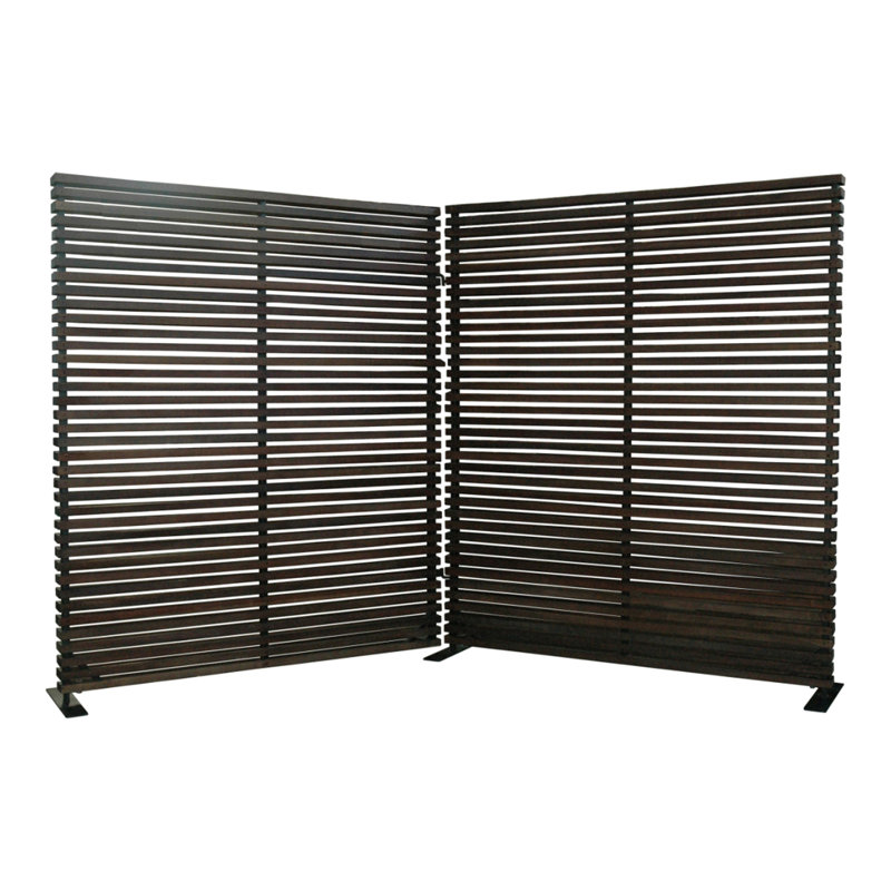 119" W x 72" H 2 - Panel Aluminum Folding Room Divider, Black