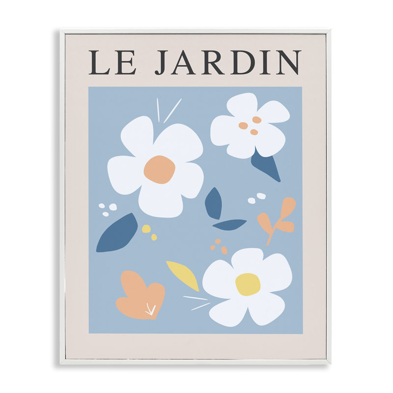 Giclée encadrée «Le Jardin» par Anna Quach, Giclée encadrée blanc bord de mer, H 20 po x l 16 po