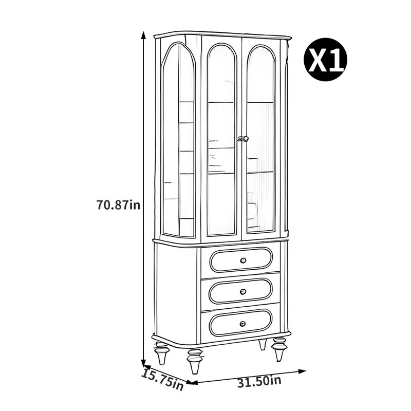 Bibliothèque de décoration de style européen de luxe, Brun