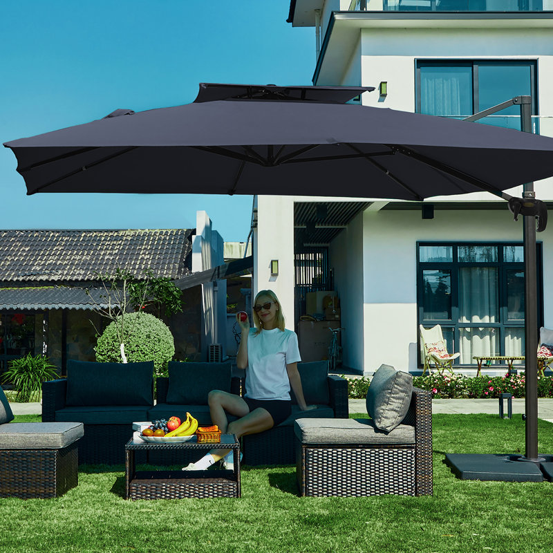 Parasol en porte-à-faux Pulk, Marine, L 120 po x P 120 po
