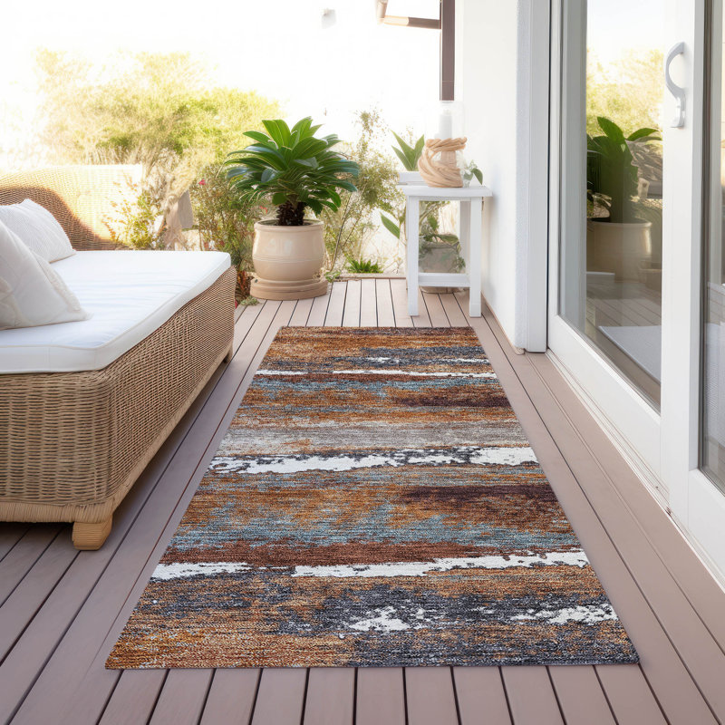 Aleighna Area Rug with Non-Slip Backing, Runner 2'3" x 7'6"
