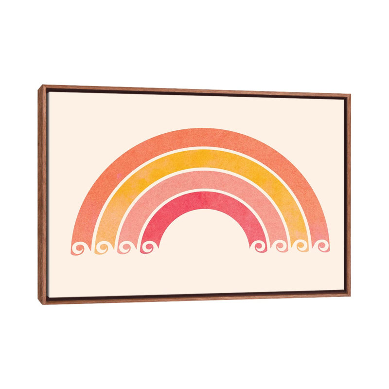 «Retro Rainbow Waves» par Modern Tropical - impression d'art graphique, H 18 po x l 26 po x P 1,5 po