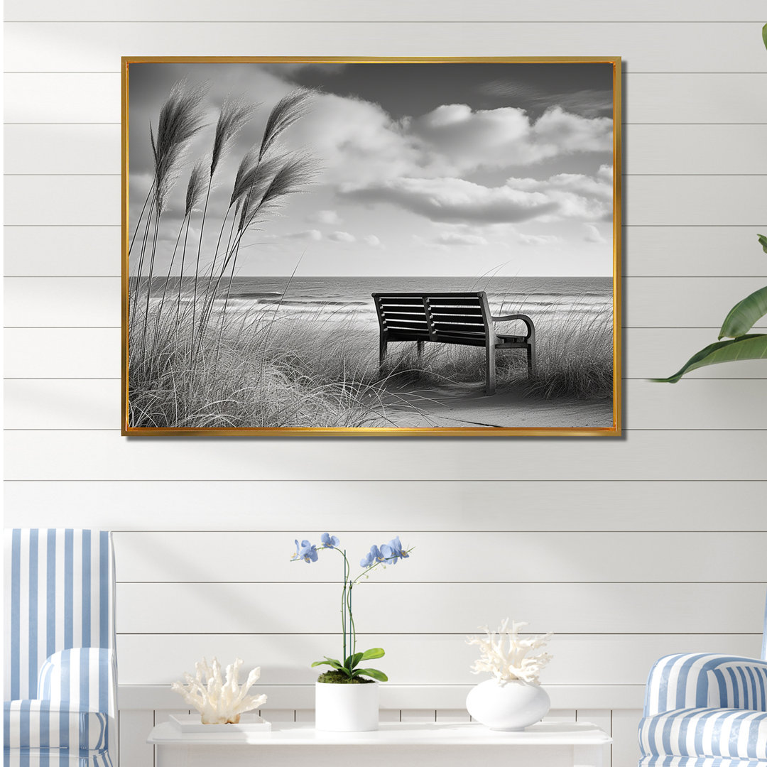 " Black And White Bench At The Beach " Highland Dunes