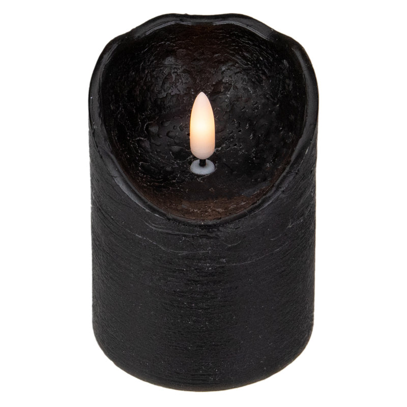Bougie en cire sans flamme à DEL 4 po sans pile, H 6 po x l 3 po x P 3 po, Doré