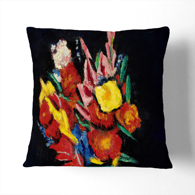 Flowers In A Vase Square Throw Cushion, 55cm H x 55cm W x 20cm D