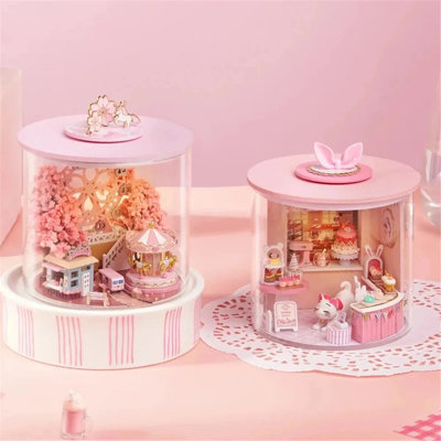 Wizardi Miniature Roombox Kit - Sakura Scenery Dollhouse Kit
