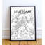 Stuttgart City Map - No Frame Print-1314639891