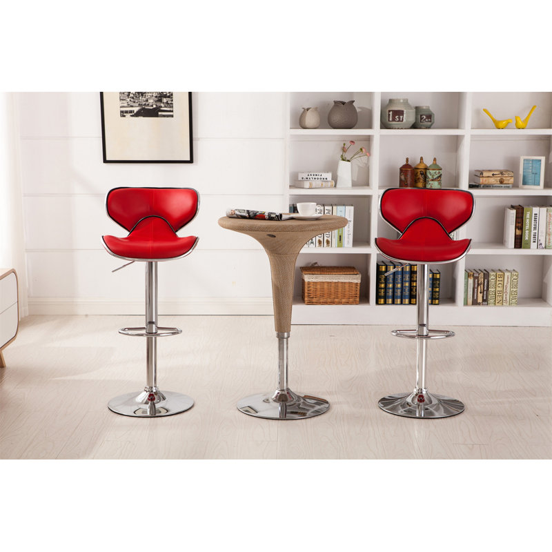 Ensemble de 2 tabourets de bar Upholstery Airlift, Rouge