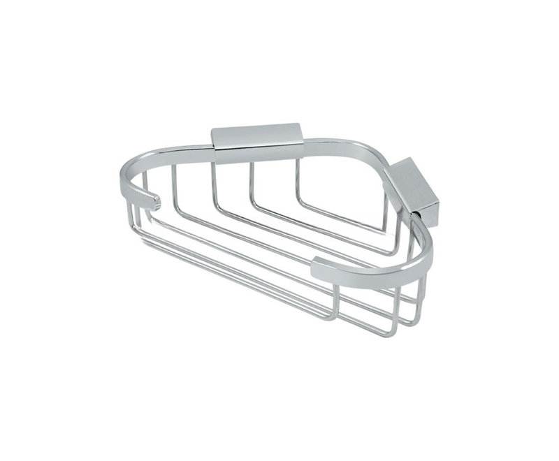D194E79A7E124637AA5DFC10769032C8 Wire Basket, 8-3/4" x 6-7/8" Triangular Corner in Polished Chrome, Polished Chrome