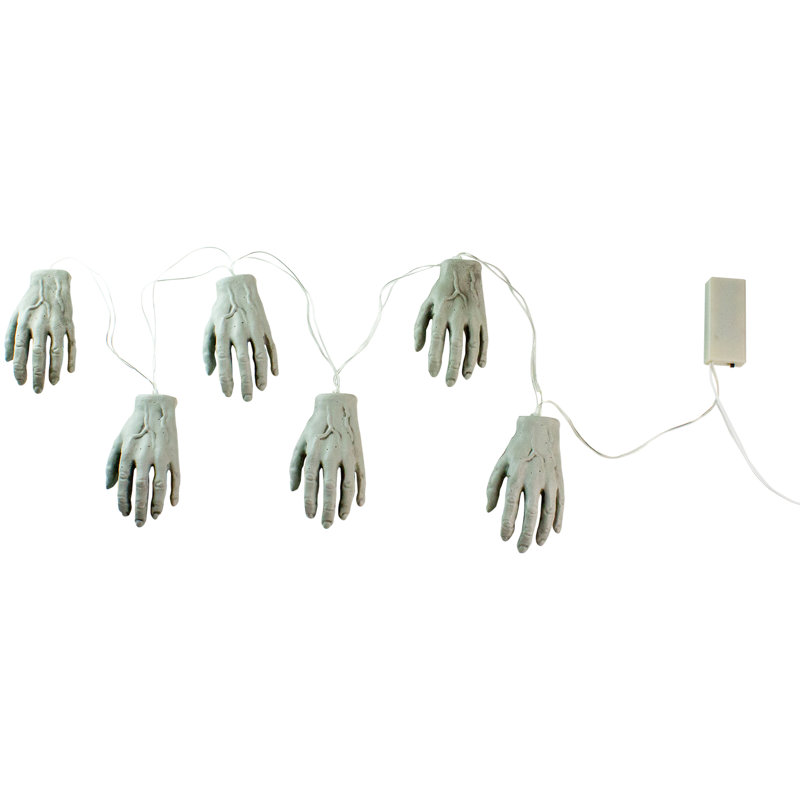 Ensemble de 6 lumières d'Halloween mains squelettes