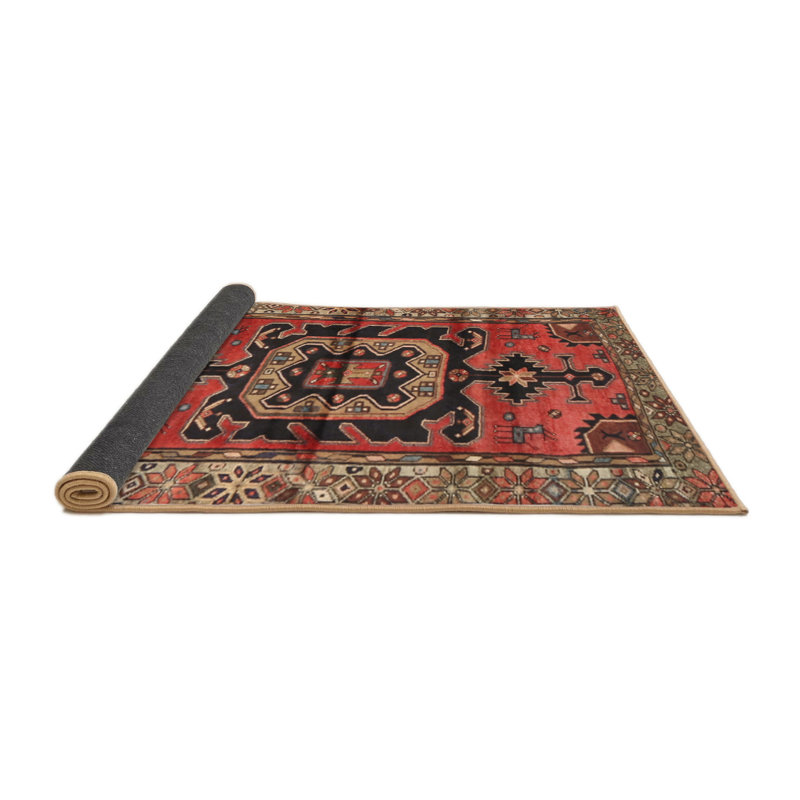 Tapis oriental rouge / beige / noir, Rond 4 pi