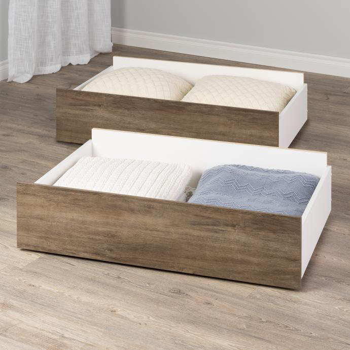 Tiroir de rangement sous le lit Kirandip, Gris dérivé