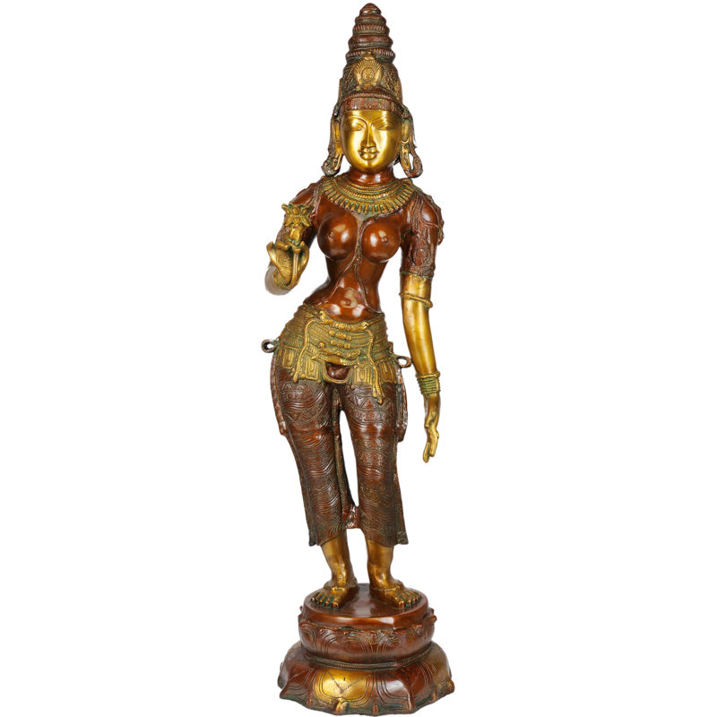(Grande taille) Devi Parvati offrant une fleur au dieu Shiva
