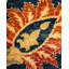 Tapis unique noué à la main bleu marine / orange Keenan, 9 pi 1 po x 11 pi 6 po