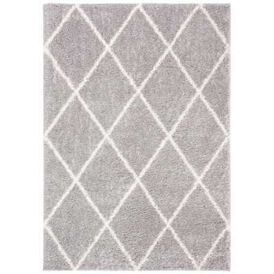 Tapis géométrique gris / crème Keana