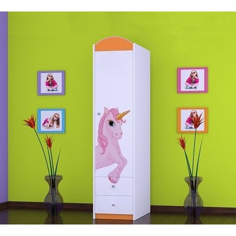 Bartholdi 1 Door Wardrobe, Orange