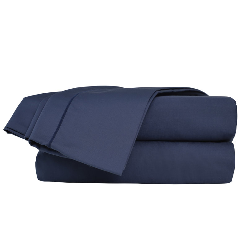 Supima 100% Cotton Standard Sheet Set, Blue, Queen Sheet Set with 2 Pillowcases