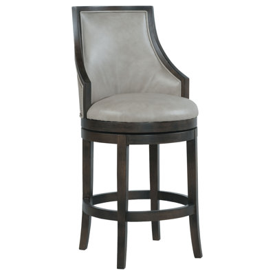 Robroy Swivel Upholstered Counter Stool with Solid Wood Frame