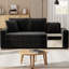 Canapé modulaire 79,3 po avec accoudoirs de rangement et console centrale, canapé 2 places en chenille avec coussins amovibles pour le salon-1310217912
