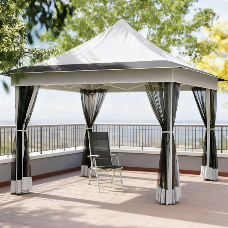 Gazebo, Mosquito Net For Garden Use With Carry Bag, White