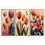 «Retro Tulip Lounge Print», ensemble de 3 impressions sur toile encadrées-129013196-129013202