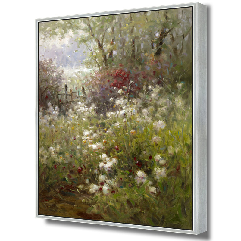 Whispers By The Fence Print, Silver, 42" H x 32" W